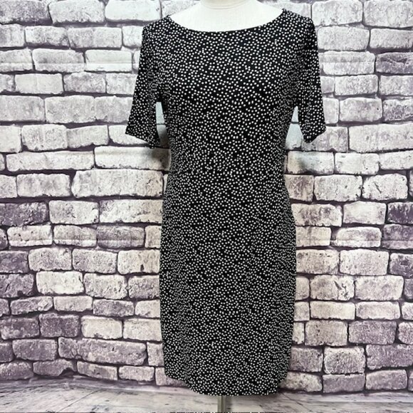 Ann Taylor Black & White Short Sleeve Dress Size 12P - Picture 1 of 9